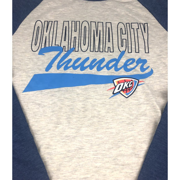 NBA Oklahoma City Thunder Basketball Womens Raglan Shirt Large Sideline Apparel - Picture 3 of 6